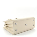 Grained Calfskin Baby Sac De Jour White