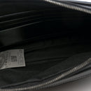 Fabric Jacquard Calfskin Barocco Wristlet Pouch Black