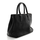 City Calf Hand Stitched Large Galleria Double Zip Tote Black