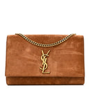 Suede Small Monogram Kate Satchel Macaron