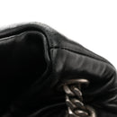 Lambskin Quilted Medium Loulou Puffer Monogram Chain Satchel Black