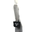 Yarn Raffia Effect Crochet Small Logo Tote Black