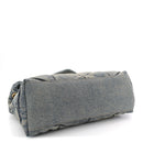 Denim Quilted Small Loulou Puffer Monogram Chain Satchel Blue Cinnamon
