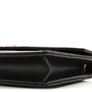 Grain De Poudre Matelasse Chevron Monogram Envelope Chain Wallet Black