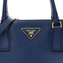 Saffiano Lux Medium Galleria Double Zip Tote Bluette