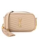 Grain De Poudre Matelasse Monogram Mini Lou Camera Bag Dark Beige