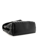 Calfskin Y Quilted Monogram Medium Loulou Chain Satchel Black