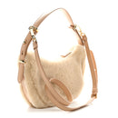Shearling Arque Shoulder Bag Ecru Noisette