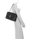 Lambskin Quilted Monogram Large Loulou Black