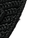 Yarn Raffia Effect Crochet Triangle Shoulder Bag Black