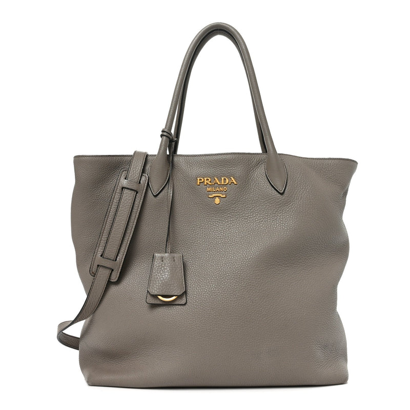 Vitello Daino Zippered Tote Argilla