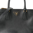 Saffiano Small Galleria Double Zip Tote Black