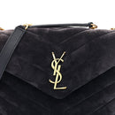 Suede Calfskin Y Quilted Monogram Small Loulou Chain Satchel Deep Marine