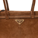 Suede Triangle Medium Bonnie Shoulder Bag Cacao