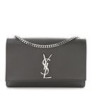 Grain De Poudre Medium Classic Monogram Kate Satchel Earth Grey