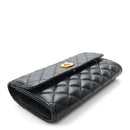 Lambskin Quilted Medusa Wallet On Chain Crossbody Black