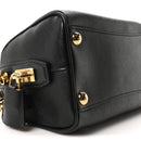 Saffiano Lux Mini Boston Crossbody Bag Black