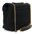 Fabric Y Quilted Monogram Small Loulou Chain Satchel Black
