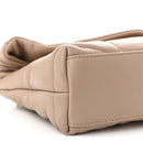 Lambskin Quilted Toy Loulou Puffer Monogram Chain Satchel Dark Beige
