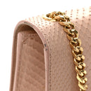 Snakeskin Medium Classic Monogram Kate Tassel Satchel Beige