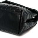 Calfskin Y Quilted Monogram Monochrome Medium Loulou Chain Satchel Black