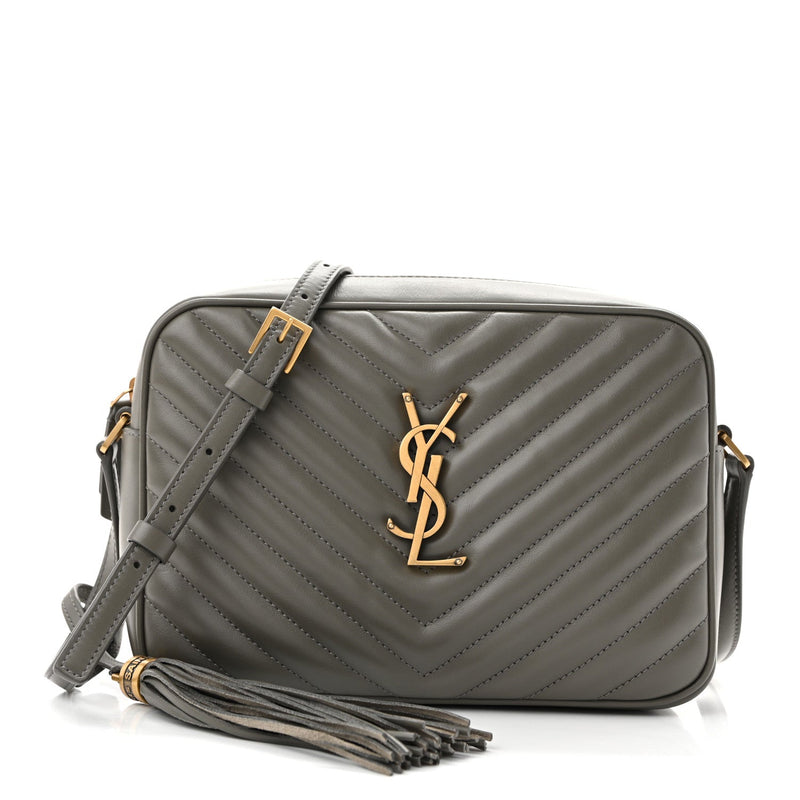 Calfskin Matelasse Monogram Lou Camera Bag Dusty Grey