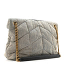 Denim Quilted Medium Loulou Puffer Monogram Chain Satchel Rodeo Blue