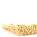 Yarn Raffia Effect Crochet Logo Embroidered Tote Bag Naturale