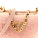 Saffiano Shearling Triangle Mini Pouch Orchidea
