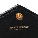 Calfskin Matelasse Chevron Monogram Envelope Chain Wallet Black