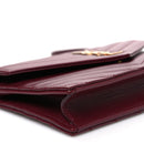 Calfskin Matelasse Chevron Monogram Envelope Chain Wallet Rouge Merlot