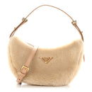 Shearling Arque Shoulder Bag Ecru Noisette