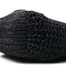 Yarn Raffia Effect Crochet Small Logo Tote Black