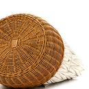 Nappa Matelasse Wicker Basket Bag White Miele