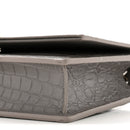 Calfskin Crocodile Embossed Kate Monogram Tassel Chain Wallet Fog
