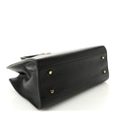 Grainy Calfskin Large Virtus Top Handle Tote Black