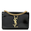 Patent Small Monogram Kate Satchel Black