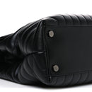 Calfskin Y Quilted Monogram Monochrome Large Loulou Chain Satchel Black