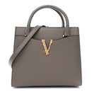 Grainy Calfskin Virtus Top Handle Tote Grey