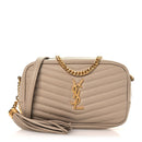 Grain De Poudre Matelasse Monogram Mini Lou Camera Bag Dark Beige