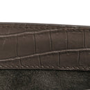 Calfskin Crocodile Embossed Medium Monogram Sunset Fog