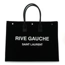 Linen Calfskin Rive Gauche Tote Black