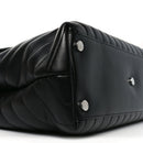 Calfskin Y Quilted Monogram Large Loulou Chain Satchel Black