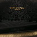 Grain De Poudre Matelasse Chevron Monogram Envelope Chain Wallet Black