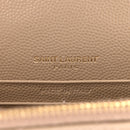 Grain De Poudre Matelasse Chevron Monogram Envelope Chain Wallet Dark Beige
