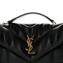 Lambskin Quilted Toy Loulou Puffer Monogram Chain Satchel Black