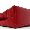 Calfskin Y Quilted Monogram Medium Loulou Chain Satchel Red
