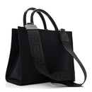 Canvas Studded Small Logo Tote Bag Black