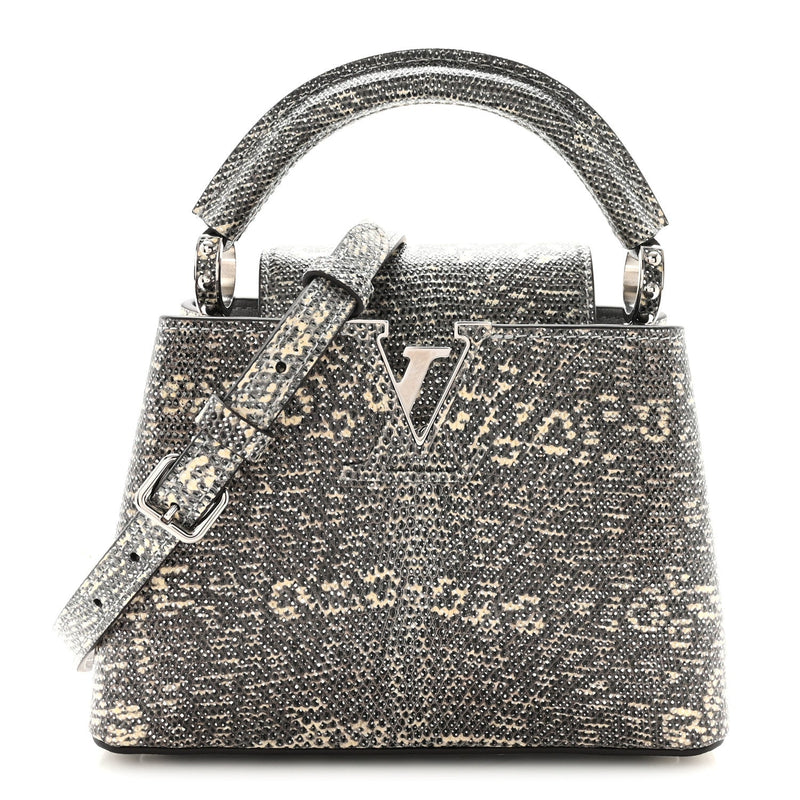 Lizard Mini Capucines Argento