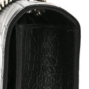 Calfskin Crocodile Embossed Small Classic Monogram Kate Tassel Satchel Black